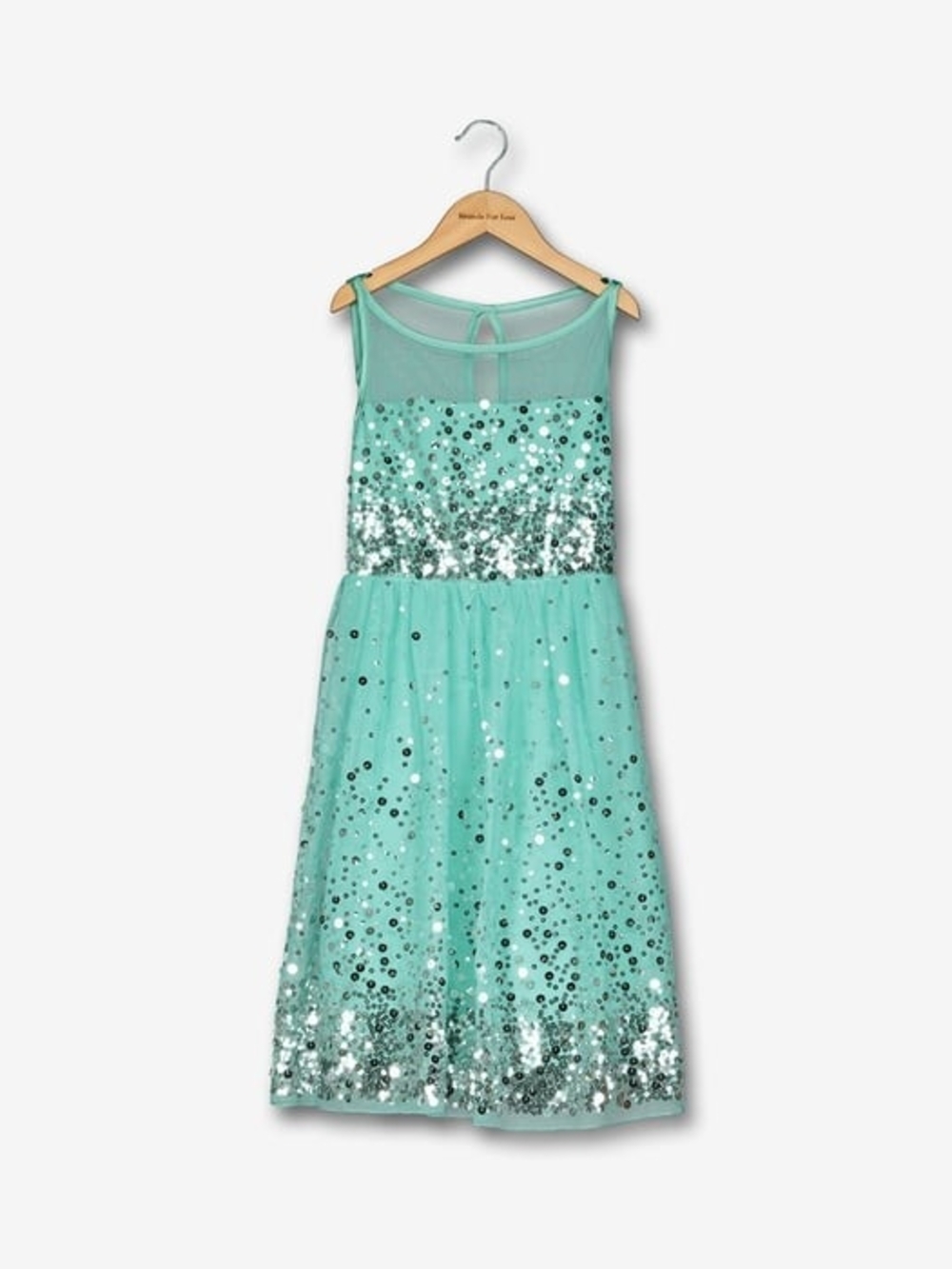 Crystal Doll Mint Green Sequin Mesh Party Dress